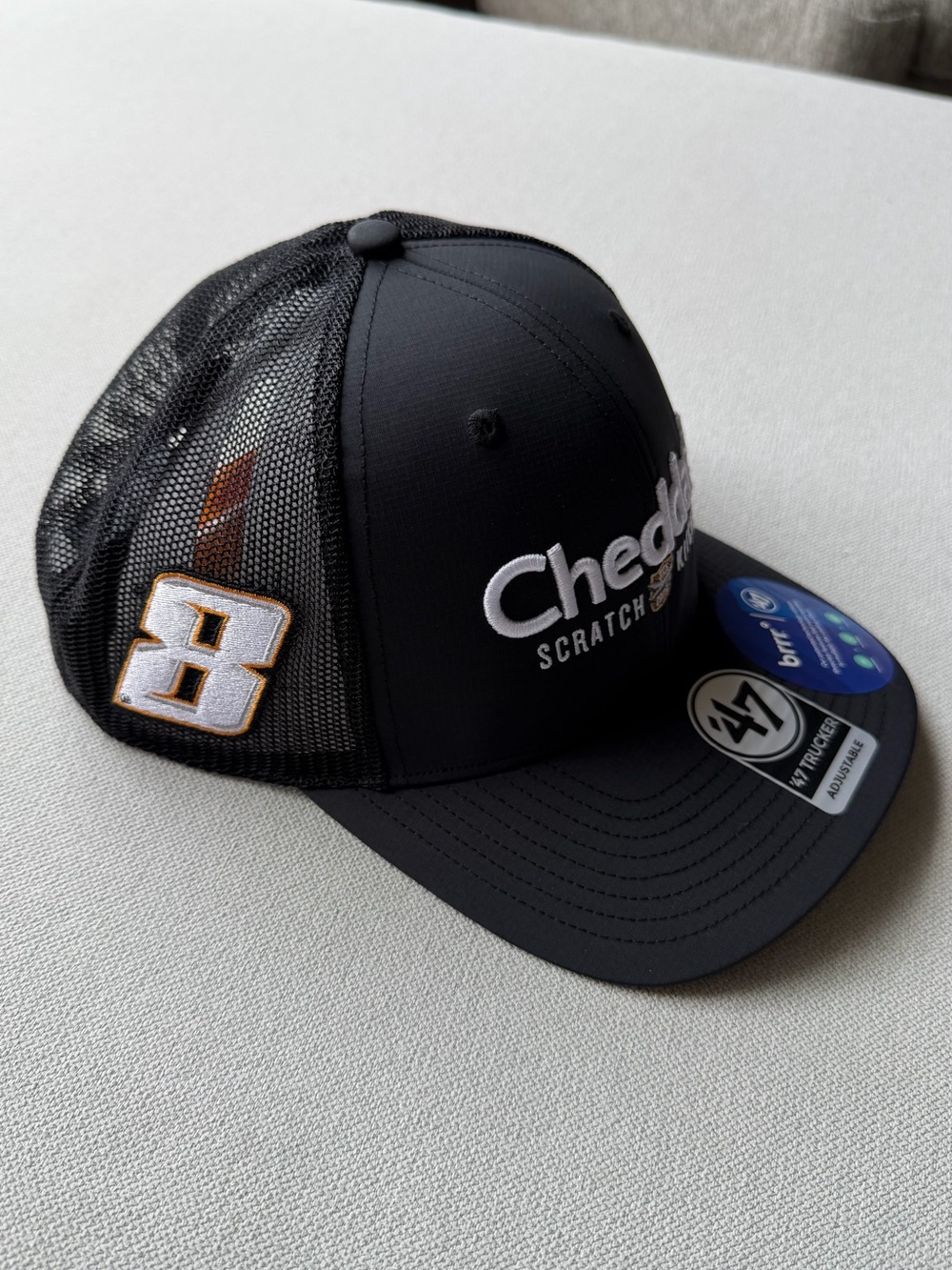 Black Kyle Busch #8 Cheddar's Scratch Kitchen NASCAR Racing ‘47 Trucker Hat - Picture 2 of 5